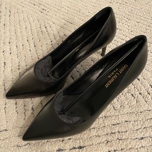 Saint Laurent Paris Pump in Black Kitten Heels